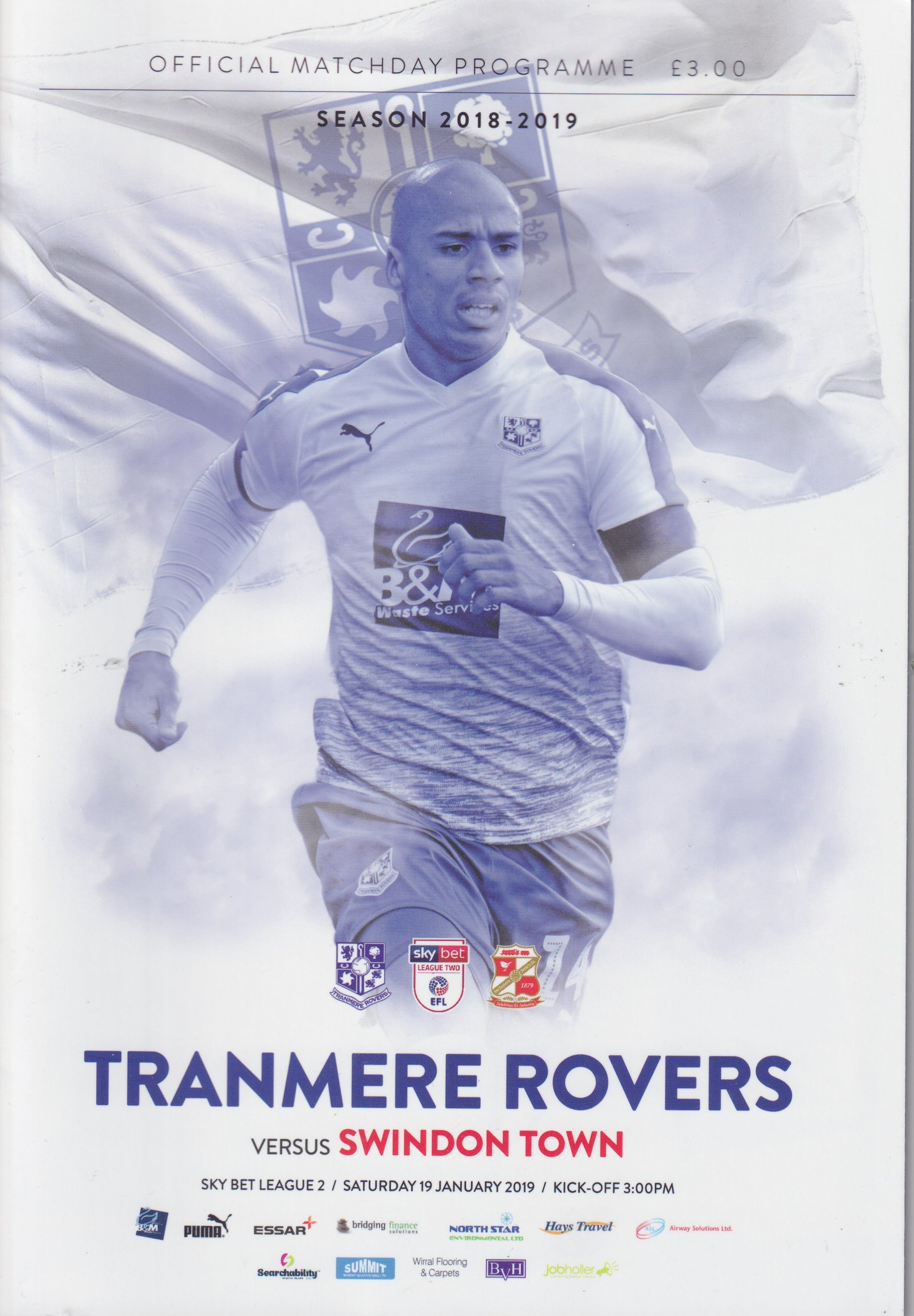 Tranmere Rovers v Swindon Town match programme